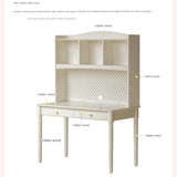 Rubber Solid Wood Cream Style Children's Desk.