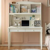 Rubber Solid Wood Cream Style Children's Desk.
