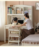 Rubber Solid Wood Cream Style Children's Desk.