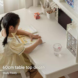 Rubber Solid Wood Cream Style Children's Desk.