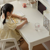 Rubber Solid Wood Cream Style Children's Desk.