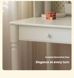 Rubber Solid Wood Cream Style Children's Desk.