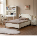 Rubber Solid Wood Cream Style Children's Desk.