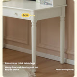 Rubber Solid Wood Cream Style Children's Desk.
