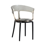 Silla de comedor de acrílico moderna en sillas de mesa de comedor de color ámbar con brazos