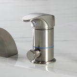 Victoria Deck Mount Waterfall Tub Faucet with Handheld Shower in Brushed Nickel