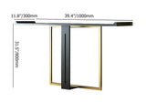 Schmaler 39-Zoll-Konsolentisch für Eingangsbereich, schwarzes Massivholz und goldfarbenes Metall in Small