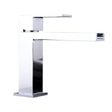 Fiego Modern Waterfall Bathroom Sink Faucet Single Hole in Polished Chrome Solid Brass