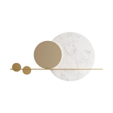 Modern Geometric Wall Decor Round Metal Wall Art in Gold & White