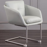机の装飾された仕事の椅子のステンレス鋼のための灰色ののどの革房状のオフィスの椅子