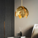 Glam Gold Leaf Chandelier Metal Leaves Pendant Light Lamp Fixture Living Room Bedroom