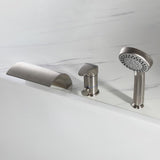 Victoria Deck Mount Waterfall Tub Faucet with Handheld Shower in Brushed Nickel