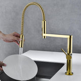 Rose Gold Single Hole High Arc Magnetic Kitchen Faucet Dual-function Spray