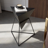 Tableuse d'accentuation de table de terralité en bois géométrique noir moderne