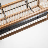 Rustikale 5-Licht-Kücheninsel Lineares Rechteck Pendelleuchte Holz gewaschen &amp; Juteseil