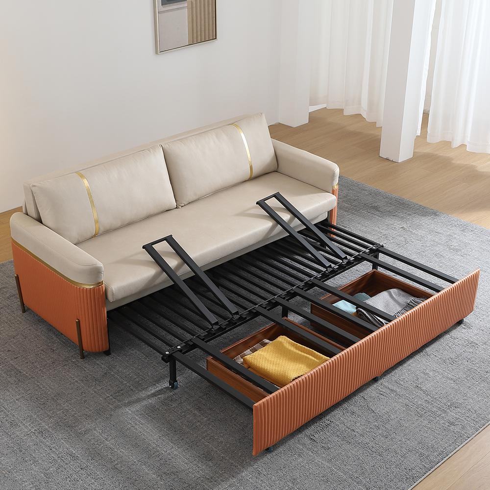 79 Full Sleeper Sofa Bed with Storage Upholstered Convertible