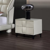 Contemporary Rectangular Nightstand Bedside Table with 2 Drawers
