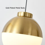 Lámpara de pie Modern Arc Gold con pantalla de globo de vidrio blanco 1 luz