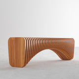 مقعد المقعد الخشبي الطبيعي المنحني الحديثة السطح الخطي العمودي