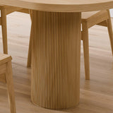 Mesa de comedor de granja de 55 ", base de pedestal de mesa de madera de pino de 6 plazas