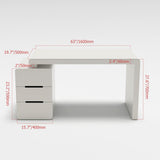 Mular 47 "White 3-Drawer Writing Desk مع خزانة تخزين للمكتب