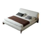 Cadre de lit king size moderne boucle blanc avec tête de lit rembourrée