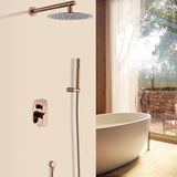 Wall-Mounted Rose Gold 2-Function Shower System with Thermostatic Valve
