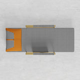 Sofá cama individual moderno de pata de gallo naranja convertible con almacenamiento lateral