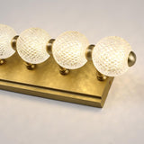 4-Light Clear Acylic Vanity Wall Light for Bathroom in Gold