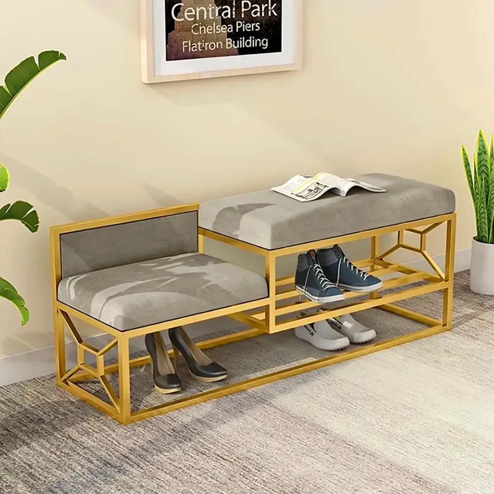 39.4 Faux Leather Upholstered Entryway Bench with Storage Shoe Cabinet  3-Door