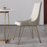 Modern Faux Leather Upholstered 2-Piece Dining Chair with Stainless Steel Legs