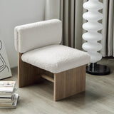 Chaise d'accentuation en bois moderne blanc et naturel