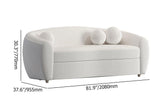 82" Modernes, geschwungenes 3-Sitzer-Sofa mit weißem Teddysamt für das Wohnzimmer