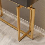 Table de console étroite de 40 "avec tiroirs de rangement table d'entrée blanche avec des jambes métalliques