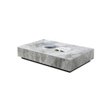 Modern Gray Rectangle Coffe Table with Stone Top & Storage-Coffee Tables,Furniture,Living Room Furniture