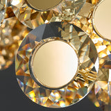 Postmodern 12-Light Circular Crystal Chandelier with Mirror Glass Decor