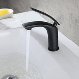 Adolf Matte Black Single Handle One-Hole Bathroom Sink Faucet Solid Brass