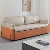 Sofá cama de 79" con espacio para almacenamiento tapizado convertible de algodón y lino