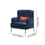 3-Piece Blue Velvet Living Room Set 3-Seater Sofa with Bench and Accent Chair-Furniture,Living Room Furniture,Living Room Sets
