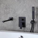 Ultramodern Brushed Nickel Wall Mounted Swirling Tub Filler Faucet with Hand Shower