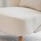 White Lamb Wool Accent Chair Wingback Chair in Wooden Frame-Richsoul-Chairs &amp; Recliners,Furniture,Living Room Furniture