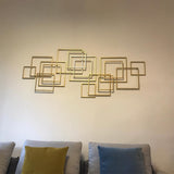 Decoración de pared cuadrada de Boho de hogar de oro abstracto moderno