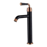 Black & Rose Gold Classic Handle Single Bathroom Single Hole Faucet Faucet