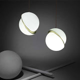Nordic Modern Lámpara colgante de 1 luz Pantalla blanca Iluminación LED