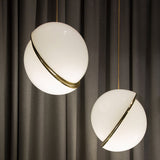Nordic Modern Lámpara colgante de 1 luz Pantalla blanca Iluminación LED