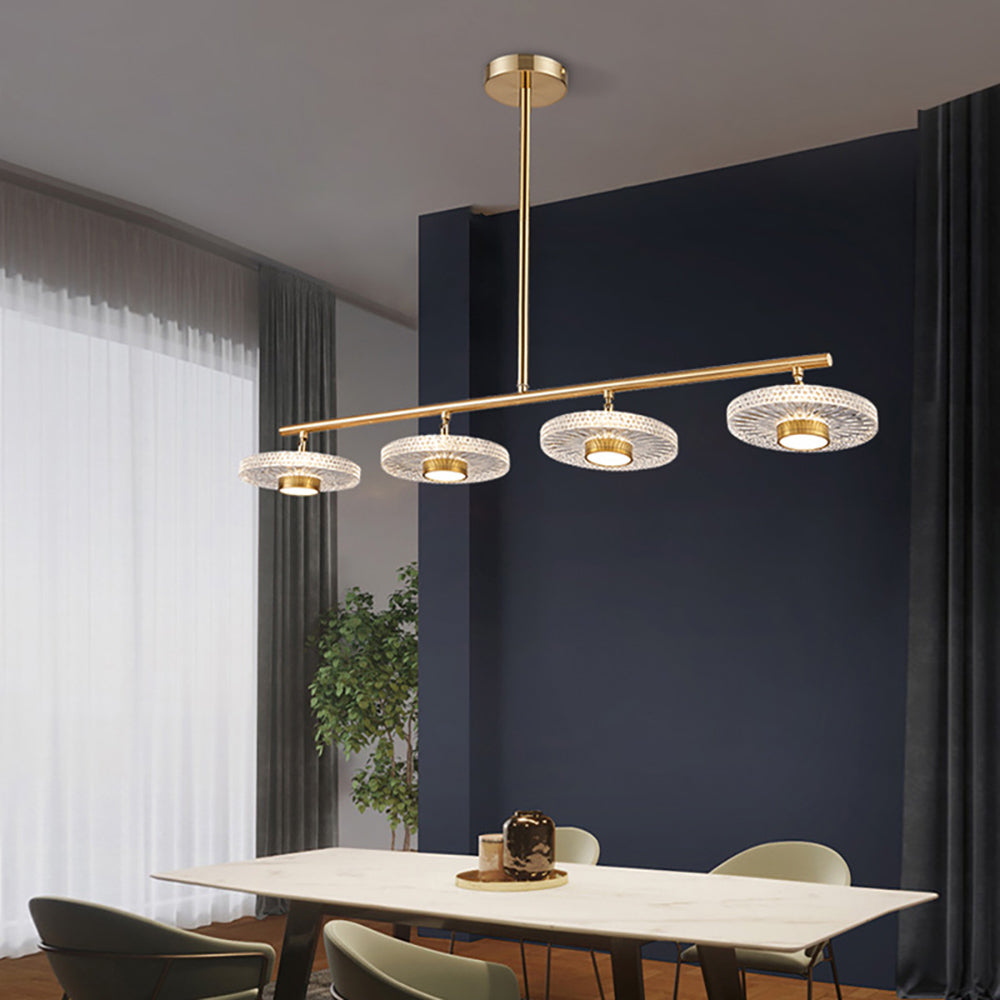 Modern Gold Linear LED 3-Light Kitchen Island Light for Dining Room