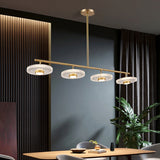 Modern Gold Linear LED 3-Light Kitchen Island Light for Dining Room
