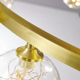 Candelabro LED dorado de 12 luces con globo de vidrio y cable ajustable
