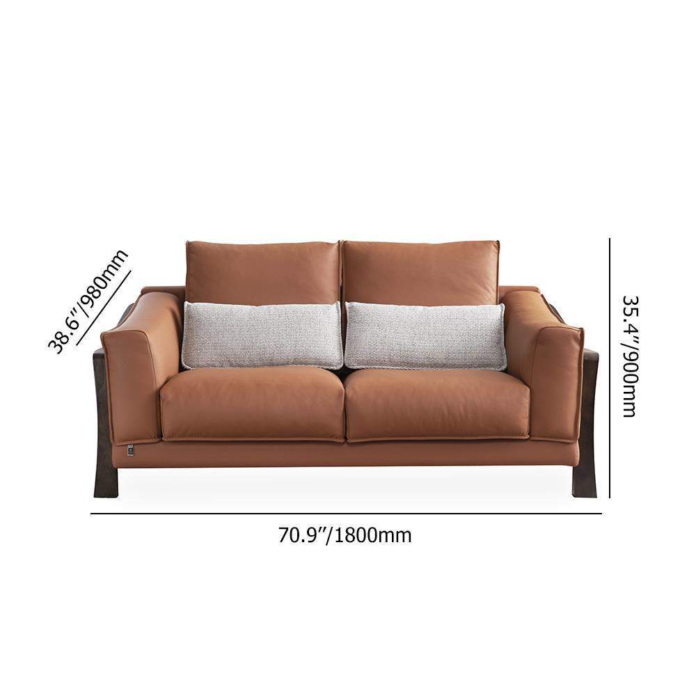 3 Pieces Living Room Sofa Set Faux Leather Upholstered Down Fill Cushions with Loveseat-Furniture,Living Room Furniture,Sectionals