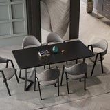 Chaise latéral de chaise de salle à manger rembourrée en linge gris (ensemble de 2)